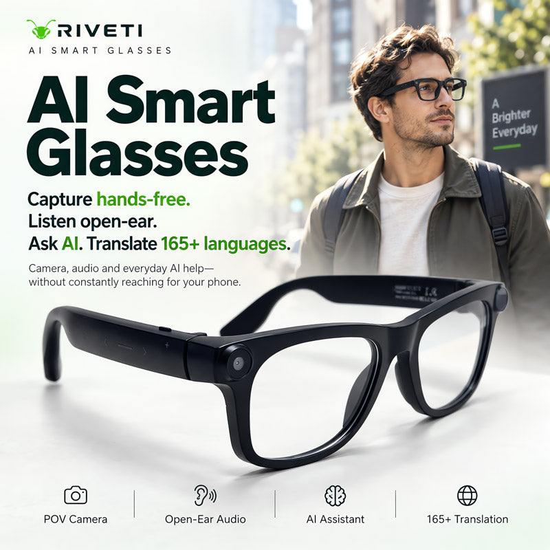 RIVETI AI Glasses. Stay Hands-Free. Capture More.