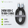 RIVETI 240W Braided USB-C to USB-C Cable