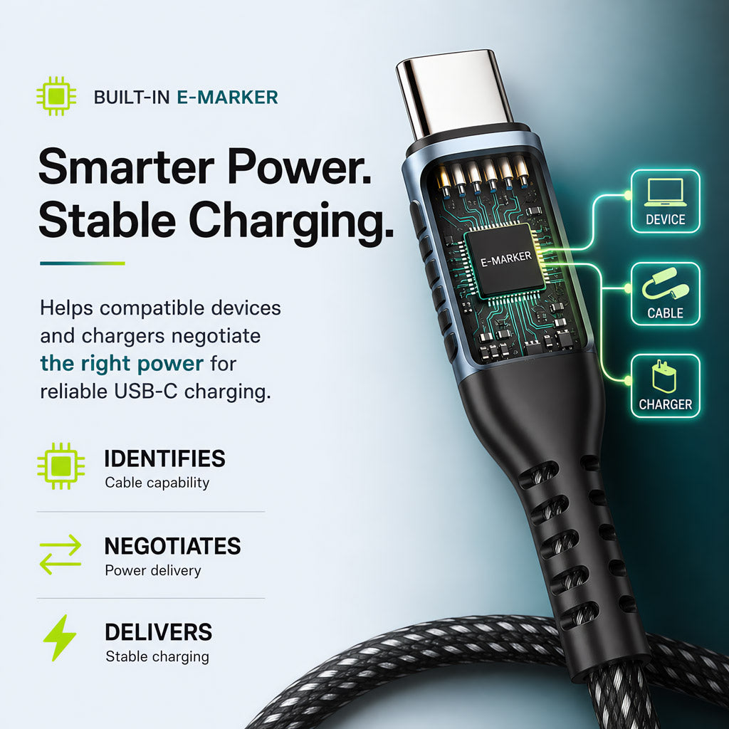 RIVETI 240W Braided USB-C to USB-C Cable